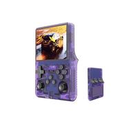 Consola de juegos retro, consolas de juegos portátiles R40S Pro, más de 30000 juegos, consola portátil de videojuegos con pantalla IPS de 3.5 pulgadas, sistema Linux, salida de TV OTG, 256G (morado)