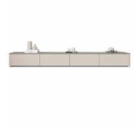Consola de medios de madera sólida de 180cm de soporte de TV de lujo ligero con almacenamiento de cajón para muebles de cine en casa de dormitorio de sala de estar, soportes de diseño moderno de hasta