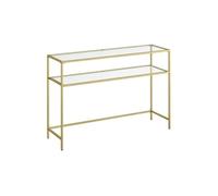 Consola de metal con 2 estantes de vidrio templado l90 cm - selia
