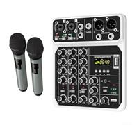 Consola de mezcla compacta de 4 canales de 48 V para rendimiento en vivo, material ABS, reproductor de MP3 integrado, diseño portátil