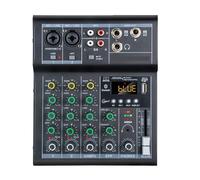 Consola de mezclador digital profesional de DJ, mezclador de audio de 4 canales con puerto USB, compatible con reproducción a través de conexión Bluetooth, color negro, duradero