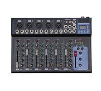 Consola de mezclas de audio de 7 canales, amplificador USB DJ Live Mixer Studio Bluetooth para reuniones familiares, karaoke, actividades de DJ, espectáculos de banda, actividades en campus, estudios