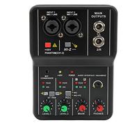 Consola De Mezclas Mini Mezclador De Audio Mezclador De Sonido 2 Canales Con Tarjeta De Sonido USB 48V Phantom Power Sonido Compacto Para PC Grabación DJ Estudio Grabación De Música Karaoke En Casa In