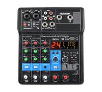 consola de sonido, Consola mezcladora de sonido portátil profesional 4 canales Entrada computadora Alimentación 48 V Número modelo Certificación Interfaz Calidad audio