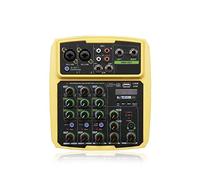 consola de sonido, Interfaz de mezclador sonido 4 canales, tarjeta grabación estudio profesional, consola mezclas, micrófono, alimentación fantasma 48 V, audio(Giallo)