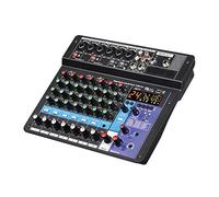 consola de sonido, Mezclador portátil profesional de 6 canales, consola mezcla sonido for computadora, interfaz numérica, transmisión en vivo, A6, 48 V, calidad audio