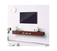 Consola de TV grande montada en la pared con cajones, estante flotante para TV para sala de estar y comedor, soporte de televisión moderno (ruina) diseño que ahorra espacio