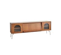Consola de TV retro minimalista de madera maciza de 180 cm, centro de entretenimiento, moderna unidad de almacenamiento para sala de estar, optimizada para hoteles, elegante soporte de TV para