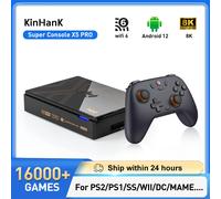 Consola de Videojuegos Retro Kinhank Super Console X5 PRO, Plug and Play, 320G/4T con Más de 10000 Juegos para PS2/WII/SS/DC/N64/MAME X5 PRO-4T-T3