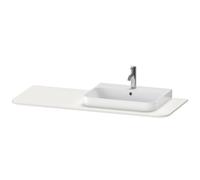 Consola Duravit Happy D.2 Plus 1300x550 mm, 1 corte a la derecha, para mueble bajo lavabo HP4942, HP4962, HP4972, HP031KR3939, Color: Nórdico Seda blanca laca mate