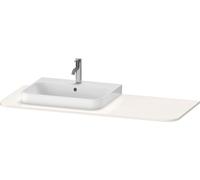 Consola Duravit Happy D.2 Plus 1300x550 mm, 1 corte a la derecha, para mueble bajo lavabo HP4942, HP4962, HP4972, HP031KR2222, Color: Decoración blanca de alto brillo