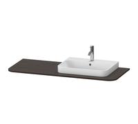 Consola Duravit Happy D.2 Plus 1300x550 mm, 1 corte a la derecha, para mueble bajo lavabo HP4942, HP4962, HP4972, HP031KR6969, Color: Nogal cepillado Chapa de madera auténtica