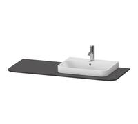 Consola Duravit Happy D.2 Plus 1300x550 mm, 1 corte a la derecha, para mueble bajo lavabo HP4942, HP4962, HP4972, HP031KR8080, Color: Decoración grafito supermate