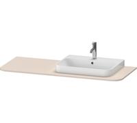 Consola Duravit Happy D.2 Plus 1300x550 mm, 1 corte a la derecha, para mueble bajo lavabo HP4942, HP4962, HP4972, HP031KR8383, Color: Decoración supermate color topo
