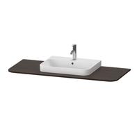 Consola Duravit Happy D.2 Plus, 1300x550 mm, 1 hueco en el centro, para mueble bajo lavabo HP4942, HP4962, HP4972, HP031KM6969, Color: Nogal cepillado Chapa de madera auténtica