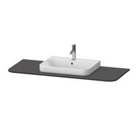 Consola Duravit Happy D.2 Plus, 1300x550 mm, 1 hueco en el centro, para mueble bajo lavabo HP4942, HP4962, HP4972, HP031KM8080, Color: Decoración grafito supermate