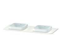 Consola Duravit Happy D.2 Plus, 1300x550 mm, 2 recortes, para mueble bajo lavabo HP4943B, HP032KB2222, Color: Decoración blanca de alto brillo
