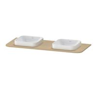 Consola Duravit Happy D.2 Plus, 1300x550 mm, 2 recortes, para mueble bajo lavabo HP4943B, HP032KB7171, Color: Roble mediterráneo Chapa de madera auténtica