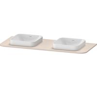 Consola Duravit Happy D.2 Plus, 1300x550 mm, 2 recortes, para mueble bajo lavabo HP4943B, HP032KB8383, Color: Decoración supermate color topo