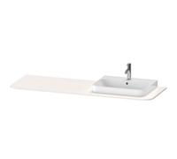 Consola Duravit Happy D.2 Plus, 1600x550 mm, 1 hueco a la derecha, para mueble bajo lavabo HP4944, HP4963, HP4973, HP031HR2222, Color: Decoración blanca de alto brillo