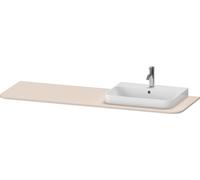 Consola Duravit Happy D.2 Plus, 1600x550 mm, 1 hueco a la derecha, para mueble bajo lavabo HP4944, HP4963, HP4973, HP031HR8383, Color: Decoración supermate color topo