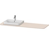 Consola Duravit Happy D.2 Plus, 1600x550 mm, 1 hueco a la izquierda, para mueble bajo lavabo HP4944, HP4963, HP4973, HP031HL8383, Color: Decoración supermate color topo
