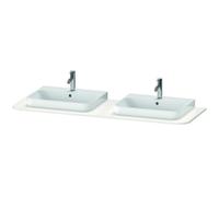 Consola Duravit Happy D.2 Plus, 1600x550 mm, 2 recortes, para mueble bajo lavabo HP4946B, HP4964B, HP4974B, HP032HB2222, Color: Decoración blanca de alto brillo
