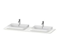Consola Duravit Happy D.2 Plus, 1600x550 mm, 2 recortes, para mueble bajo lavabo HP4946B, HP4964B, HP4974B, HP032HB3939, Color: Nórdico Seda blanca laca mate