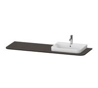 Consola Duravit Happy D.2 Plus HP031H, 1600x550 mm, 1 recorte a la derecha, para base de lavabo HP4934, HP4944, HP4954, HP4963, HP4973, HP031HR6969, Color: Nogal cepillado Chapa de madera auténtica