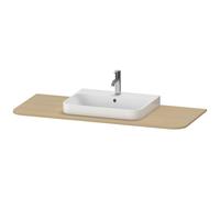 Consola Duravit Happy D.2 Plus HP031K, 1300x550 mm, 1 hueco en el centro, para lavabo base HP4932, HP4942, HP4962, HP4972, HP031KM7171, Color: Roble mediterráneo Chapa de madera auténtica