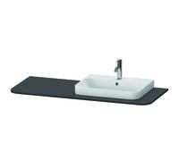 Consola Duravit Happy D.2 Plus HP031K, 1300x550 mm, 1 recorte a la derecha, para base de lavabo HP4932, HP4942, HP4962, HP4972, HP031KR8080, Color: supermercado de grafito