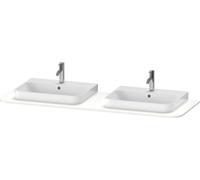 Consola Duravit Happy D.2 Plus HP032H, 1600x550 mm, 2 agujeros, para base de lavabo HP4936, HP4946, HP4956, HP4964, HP4974, HP032HB3636, Color: Blanco seda lacado mate