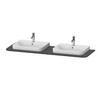 Consola Duravit Happy D.2 Plus HP032H, 1600x550 mm, 2 agujeros, para base de lavabo HP4936, HP4946, HP4956, HP4964, HP4974, HP032HB8080, Color: supermercado de grafito