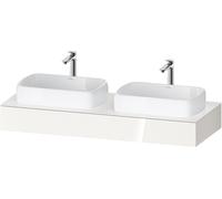 Consola Duravit Qatego, 1400x550x170mm, con dos recortes, QA4805022220000, Color: Blanco brillo intenso