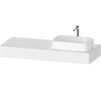 Consola Duravit Qatego, 1400x550x170mm, con recorte a la derecha, QA4804018180000, Color: Blanco Mate