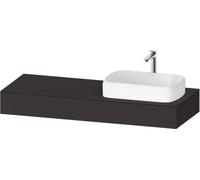 Consola Duravit Qatego, 1400x550x170mm, con recorte a la derecha, QA4804080800000, Color: supermercado de grafito
