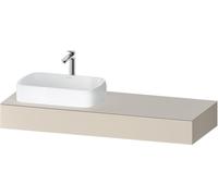 Consola Duravit Qatego, 1400x550x170mm, con recorte a la izquierda, QA4803083830000, Color: supermatt taupe