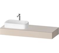 Consola Duravit Qatego, 1400x550x170mm, con recorte a la izquierda, QA4803091910000, Color: Topo mate