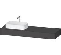 Consola Duravit Qatego, 1600x550x170mm, con recorte a la izquierda, QA4806049490000, Color: Grafito mate