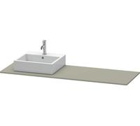 Consola Duravit XSquare 060H, 1600x 550 mm, 1 recorte a la izquierda, XS060HL9292, Color: Gris piedra Seda Barniz mate