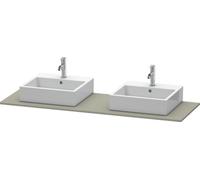 Consola Duravit XSquare 063H, 1600x 550 mm, 2 recortes, XS063HB9292, Color: Gris piedra Seda Barniz mate