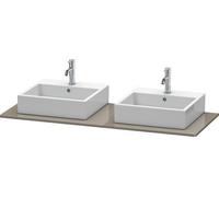 Consola Duravit XSquare, 2 huecos, 1400x16x550mm, XS063GB8989, Color: Laca de color gris franela de alto brillo