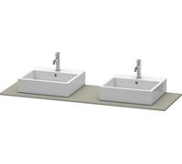 Consola Duravit XSquare, 2 huecos, 1600x16x550mm, XS063HB9292, Color: Gris piedra Seda Barniz mate