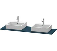 Consola Duravit XSquare, 2 huecos, 1600x16x550mm, XS063HB9898, Color: Seda azul noche lacado mate