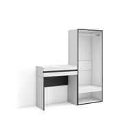 Consola entrada | mueble con cajón | 130x145x35 cm | recibidor | vestidor abierto | estilo moderno | blanco