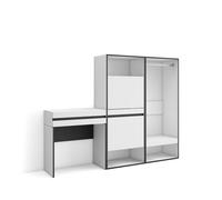 Consola entrada | mueble con cajón | 190x145x35 cm | recibidor | zapatero | vestidor abierto | estilo moderno | blanco