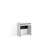 Consola entrada, mueble con cajón, 70x35x75cm, recibidor, con almacenamiento, estilo moderno, blanco