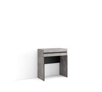 Consola entrada, mueble con cajón, 70x35x75cm, recibidor, con almacenamiento, estilo moderno, cemento