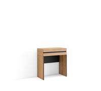 Consola entrada, mueble con cajón, 70x35x75cm, recibidor, con almacenamiento, estilo moderno, roble