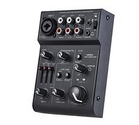 Consola Eryue Mezcla AGE03 Mezclador de Consola de Mezcla de Micrófono de 5 Canales con Efecto USB de Audio Interfbuilt-In USB Alimentado para Grabar DJ Network Live Broadcast